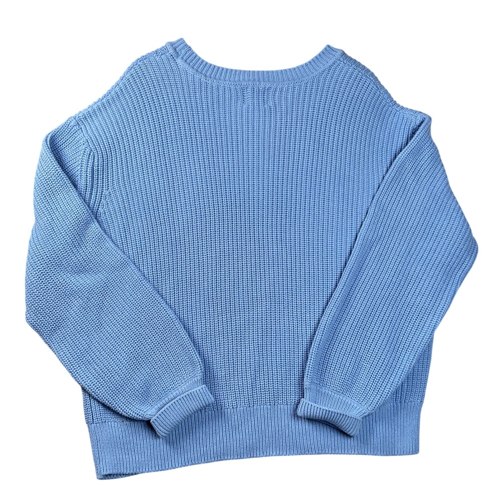 Gap Shaker Stitch Sweater Womens XXL Blue NWT Cotton Crewneck Slouchy Knit - Picture 2 of 7